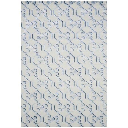 Safavieh 9 x 12 ft. Tibetan Rectangle Hand Knotted Rug Blue & Ivory TB831B-9